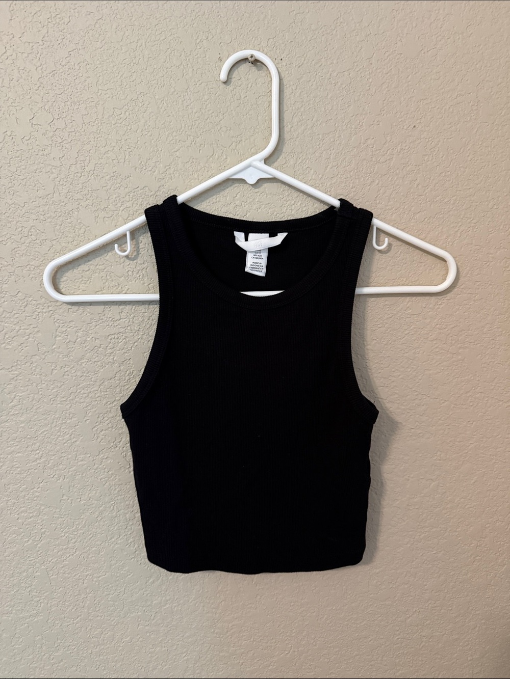 H&M Crop Black Ribbed Tank Top - Women
